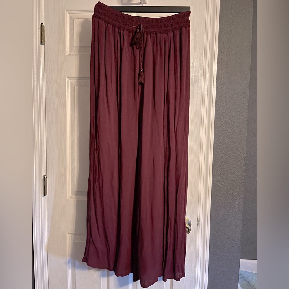 Mudd drawstring wide leg pants, XL, burgundy, NWT